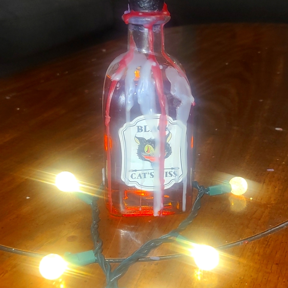 Black cats hiss potion bottle decoratio~halloween